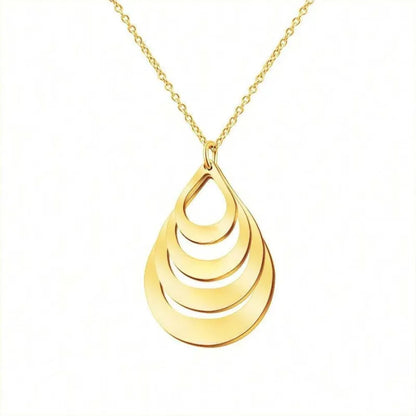 Gouttes Éternelles™ - Collier pendentif goutte en acier inoxydable