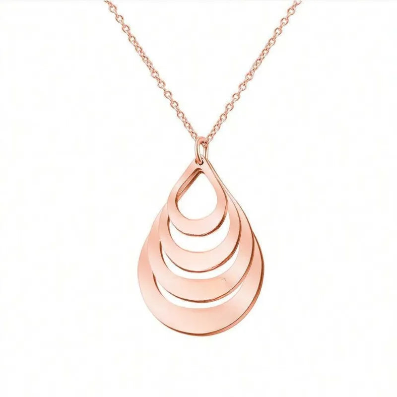 Gouttes Éternelles™ - Collier pendentif goutte en acier inoxydable