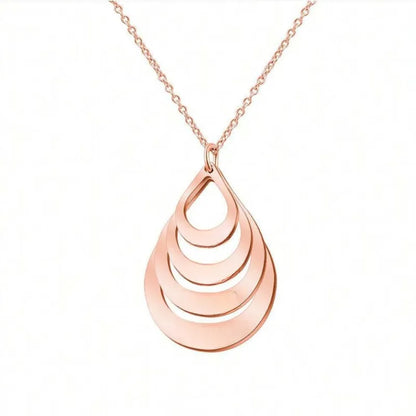 Gouttes Éternelles™ - Collier pendentif goutte en acier inoxydable