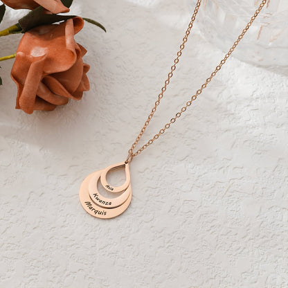 Gouttes Éternelles™ - Collier pendentif goutte en acier inoxydable