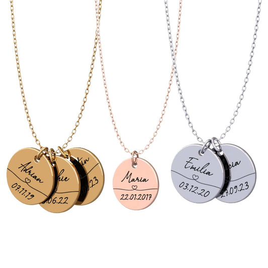 Lien Éternel™ - Collier souvenir prénom et date